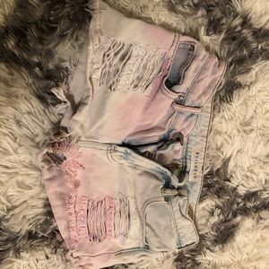 Pink jean shorts